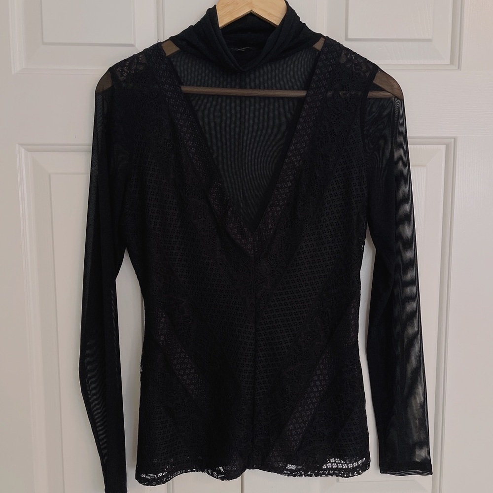 Guess black lace top